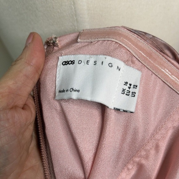 ASOS Pink and Gray Multi Pleated Crossover Bubble Dress 12 - Picture 13 of 13